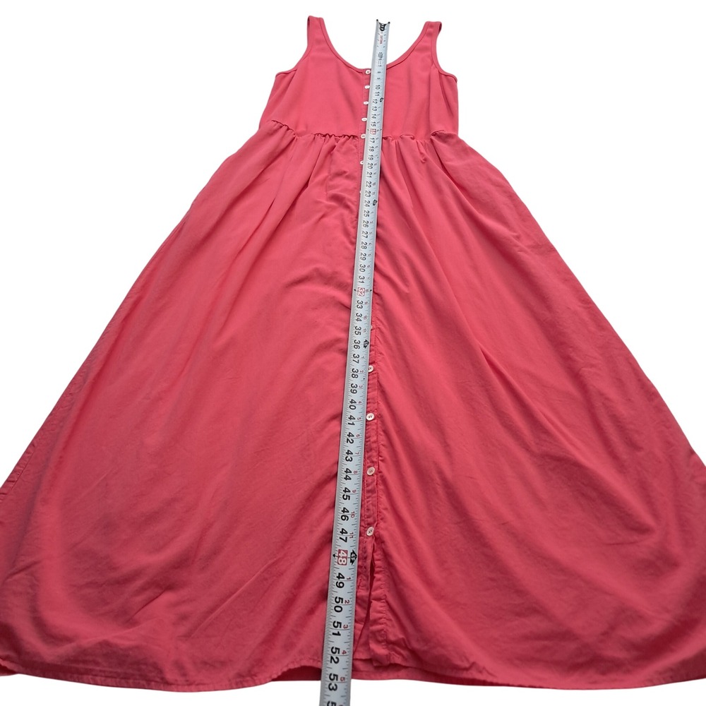XiRENA Fenix Button Front Cotton Midi Dress Women's XL Pink Coral Pockets - Picture 8 of 11